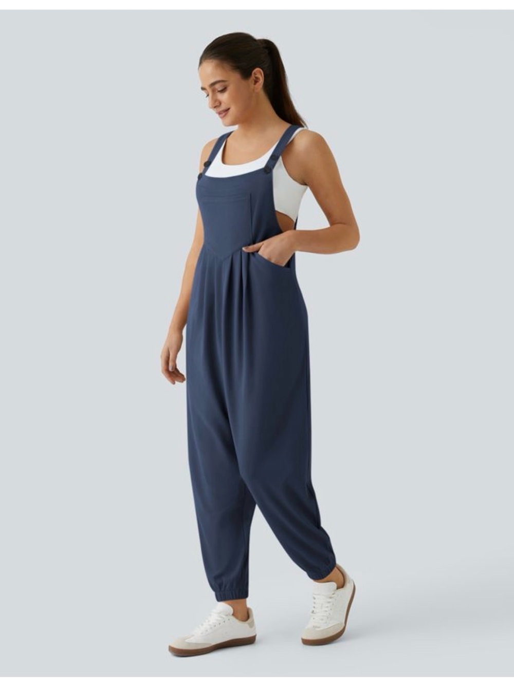 NWT Halara Dark Blue Athleisure Jogger Jumpsuit Sporty Street style Women’s S
